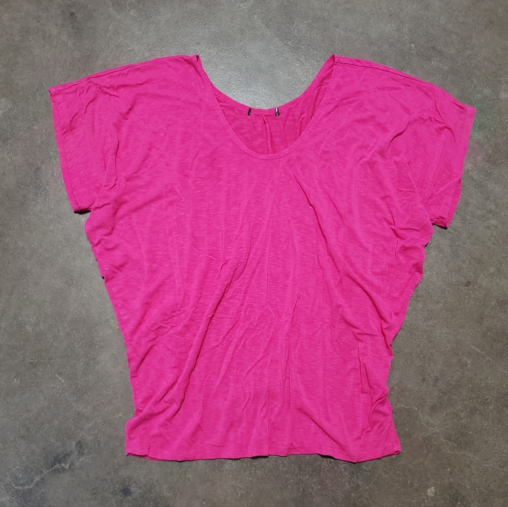 Pink Vibrant Loose Shoulder Sleeve